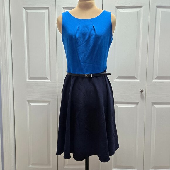 The Limited Dresses & Skirts - The Limited Black and Blue Dress with Belt Small